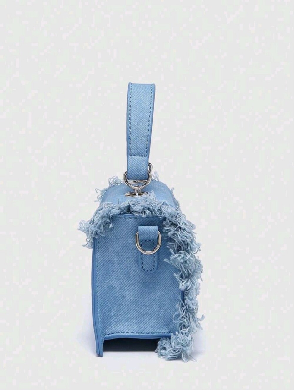 1pc Women Fashion Fringed Small Square Bag, Versatile Chain Shoulder Bag, Ladies - Picture 13 of 15